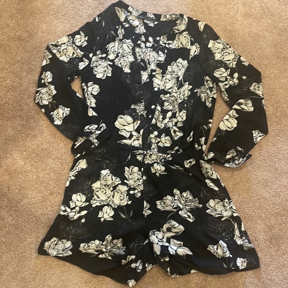 Floral long sleeve romper